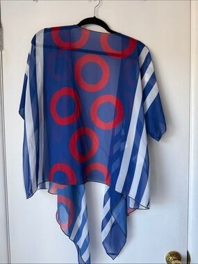 Sheer phish donut Blue & Red Circle Kimono - Women Tops rate art of where s / m